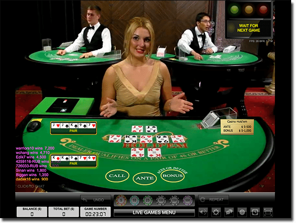 Live dealer Casino Hold'em