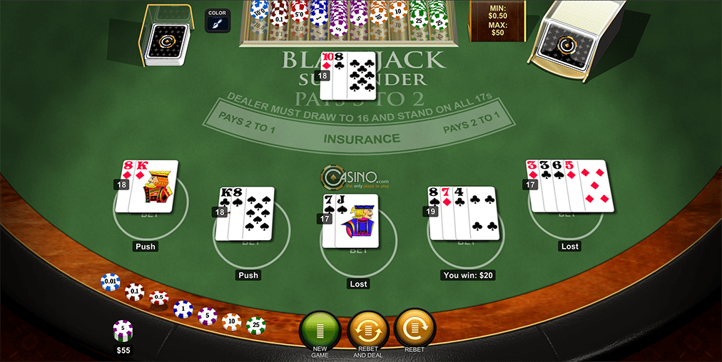 Play Blackjack Surrender at Casino.com Blackjack Surrender by Playtech